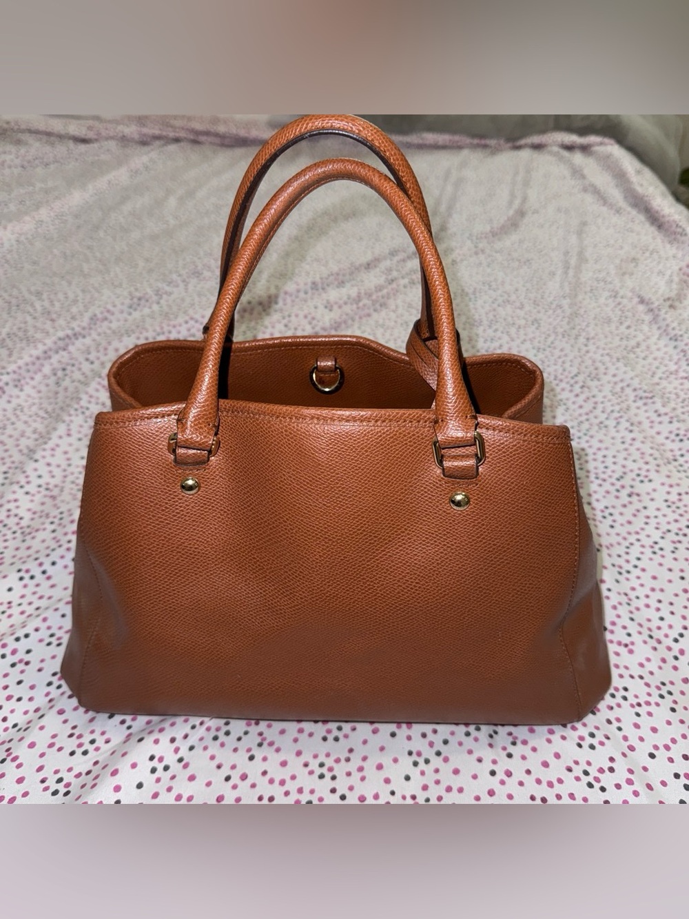 Coach Pebbled Leather Satchel in Saddle Brown - Picture 2 of 6